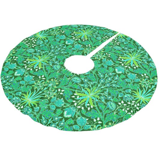 William Morris Hyacinth Print, Emerald Green Polyester Weihnachtsbaumdecke (Schrägansicht)
