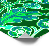 William Morris Hyacinth Print, Emerald Green Poster (Ecke)
