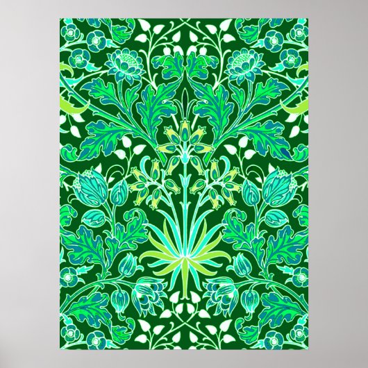 William Morris Hyacinth Print, Emerald Green Poster (Vorne)