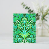 William Morris Hyacinth Print, Emerald Green Postkarte (Stehend Vorderseite)