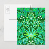 William Morris Hyacinth Print, Emerald Green Postkarte (Vorne/Hinten)