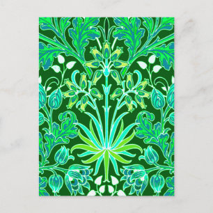 William Morris Hyacinth Print, Emerald Green Postkarte