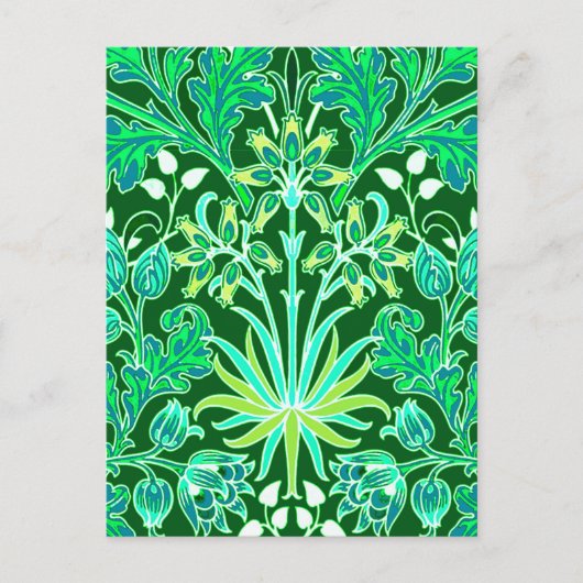 William Morris Hyacinth Print, Emerald Green Postkarte (Vorderseite)
