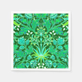 William Morris Hyacinth Print, Emerald Green Serviette (Vorderseite)