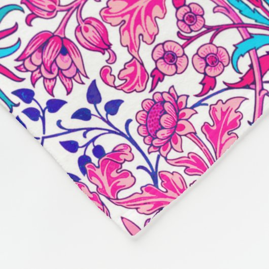 William Morris Hyacinth Print, Fuchsia Pink Fleecedecke (Ecke)