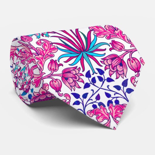 William Morris Hyacinth Print, Fuchsia Pink Krawatte (Gerollt)