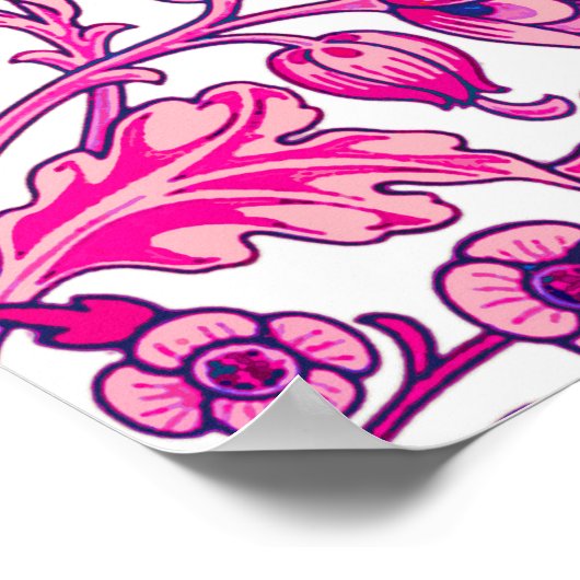 William Morris Hyacinth Print, Fuchsia Pink Poster (Ecke)