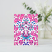 William Morris Hyacinth Print, Fuchsia Pink Postkarte (Stehend Vorderseite)