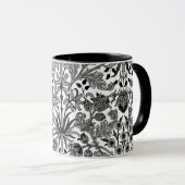 William Morris Hyacinth Print, grau, schwarz & wei Tasse (VorderseiteRechts)