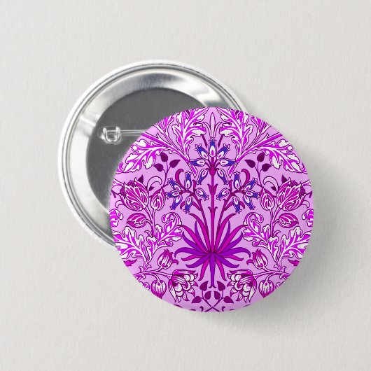William Morris Hyacinth Print, Lavender und Violet Button (Vorne & Hinten)