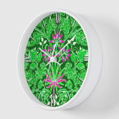 William Morris Hyacinth Print Lime & Emerald Green Uhr (Winkel)