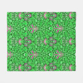 William Morris Hyacinth Print, Lime Green Fleecedecke (Vorderseite (Horizontal))