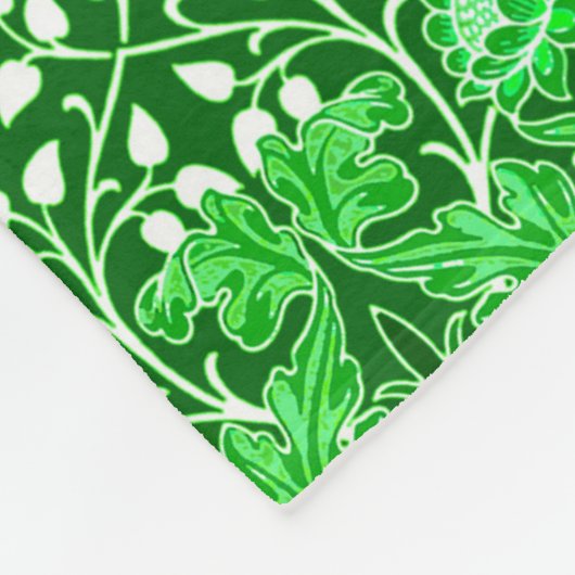 William Morris Hyacinth Print, Lime Green Fleecedecke (Ecke)