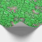 William Morris Hyacinth Print Limon & Emerald Gree Geschenkpapier (Ecke)