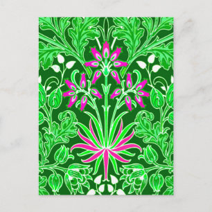 William Morris Hyacinth Print Limon & Emerald Gree Postkarte