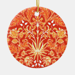 William Morris Hyacinth Print, Mandarin Orange Keramik Ornament