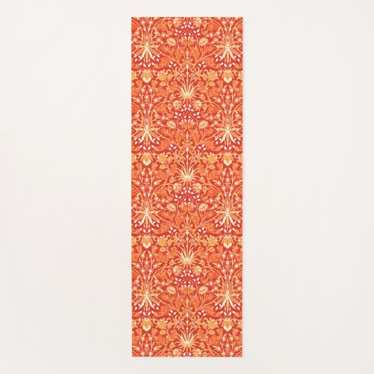 William Morris Hyacinth Print, Mandarin Orange Yogamatte (Vorderseite)