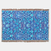 William Morris Hyacinth Print, Navy & Cobalt Blue Decke (Vorderseite)