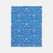 William Morris Hyacinth Print, Navy & Cobalt Blue Fleecedecke (Vorderseite)