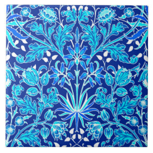 William Morris Hyacinth Print, Navy & Cobalt Blue Fliese