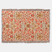 William Morris Hyacinth Print, Orange und Rust Decke (Vorderseite)