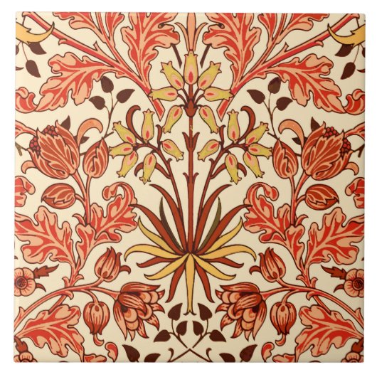 William Morris Hyacinth Print, Orange und Rust Fliese (Vorderseite)