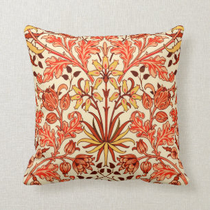 William Morris Hyacinth Print, Orange und Rust Kissen