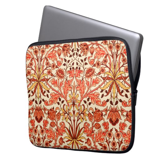 William Morris Hyacinth Print, Orange und Rust Laptopschutzhülle (Vorderseite Links)