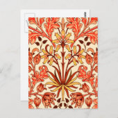 William Morris Hyacinth Print, Orange und Rust Postkarte (Vorne/Hinten)