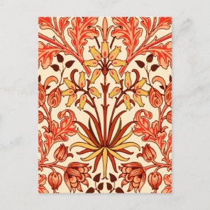 William Morris Hyacinth Print, Orange und Rust Postkarte