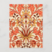 William Morris Hyacinth Print, Orange und Rust Postkarte (Vorderseite)