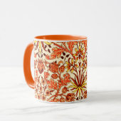 William Morris Hyacinth Print, Orange und Rust Tasse (Vorderseite Links)