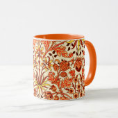 William Morris Hyacinth Print, Orange und Rust Tasse (VorderseiteRechts)