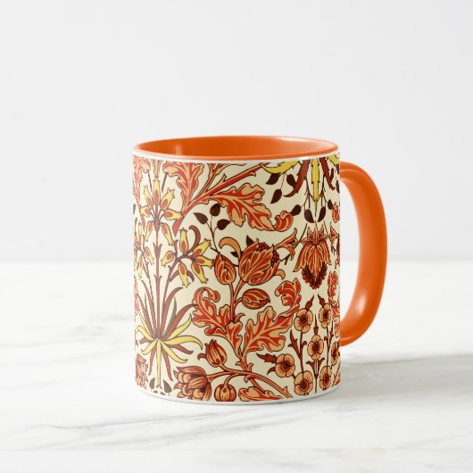 William Morris Hyacinth Print, Orange und Rust Tasse (VorderseiteRechts)