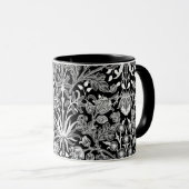 William Morris Hyacinth Print, Schwarz und Weiß Tasse (VorderseiteRechts)