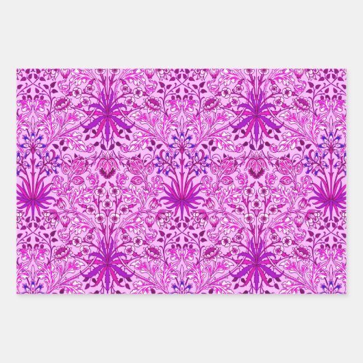 William Morris Hyacinths, Lavender, Beige, Aqua Geschenkpapier Set (Vorderseite)