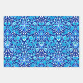 William Morris Hyacinths, Schwarz/Weiß, Rosa, Blau Geschenkpapier Set (Vorderseite 3)