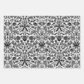 William Morris Hyacinths, Schwarz/Weiß, Rosa, Blau Geschenkpapier Set (Vorderseite)