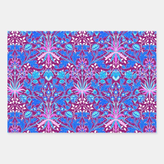 William Morris Hyacinths, Türkis, Pflaume, Grün Geschenkpapier Set (Vorderseite 2)