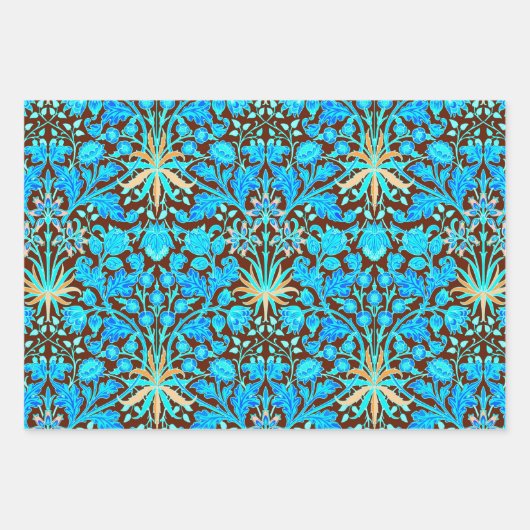 William Morris Hyacinths, Türkis, Pflaume, Grün  Geschenkpapier Set (Vorderseite)
