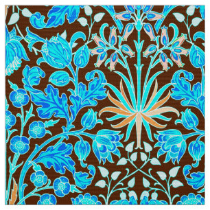 William Morris-Hyazinthen-Druck, Aqua und Brown Stoff