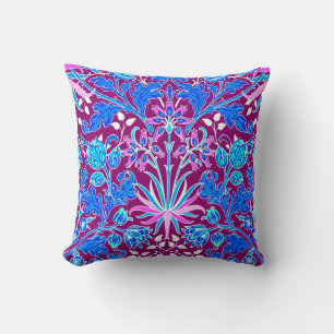 William Morris Hyazinthen-Druck, Aquamarin und Lil Kissen