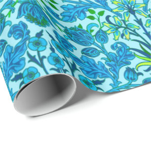 William Morris Hyazinthen-Druck, Ceruleanblau Geschenkpapier