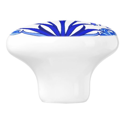 William Morris-Hyazinthen-Druck, Kobalt-Blau u. Keramikknauf (Seitenansicht)