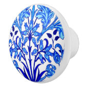 William Morris-Hyazinthen-Druck, Kobalt-Blau u. Keramikknauf (Rechts)