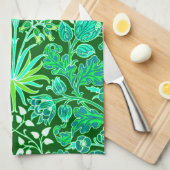 William Morris-Hyazinthen-Druck, Smaragdgrün Handtuch (Viertel Falte)