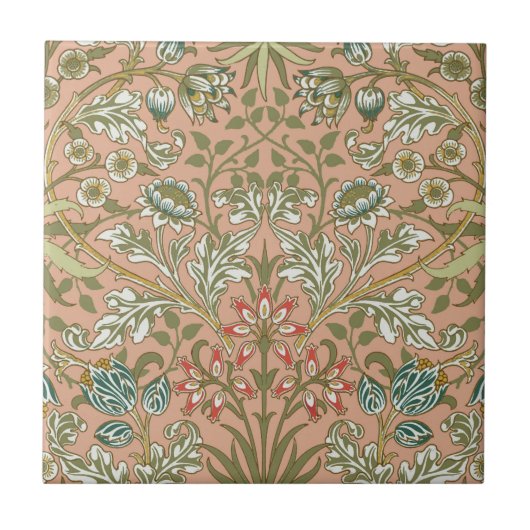 William Morris Hyazinthen-Muster Staubrose Fliese (Vorderseite)