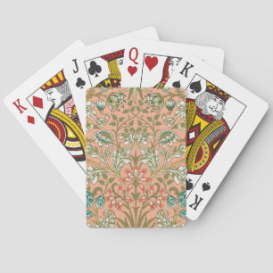 William Morris Hyazinthen-Muster Staubrose Spielkarten