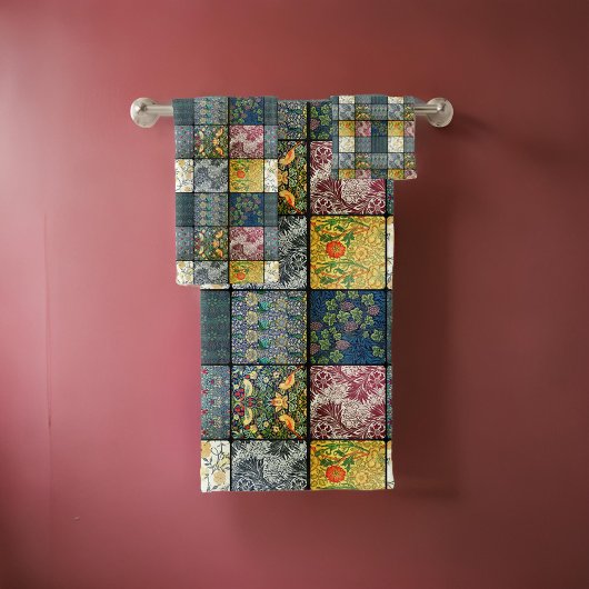 William * Morris II Art Nouveau Quilt Patch Badhandtuch Set