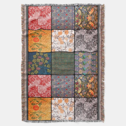 William * Morris III Quilt Patch Throw Decke (Vorderseite Vertikal)